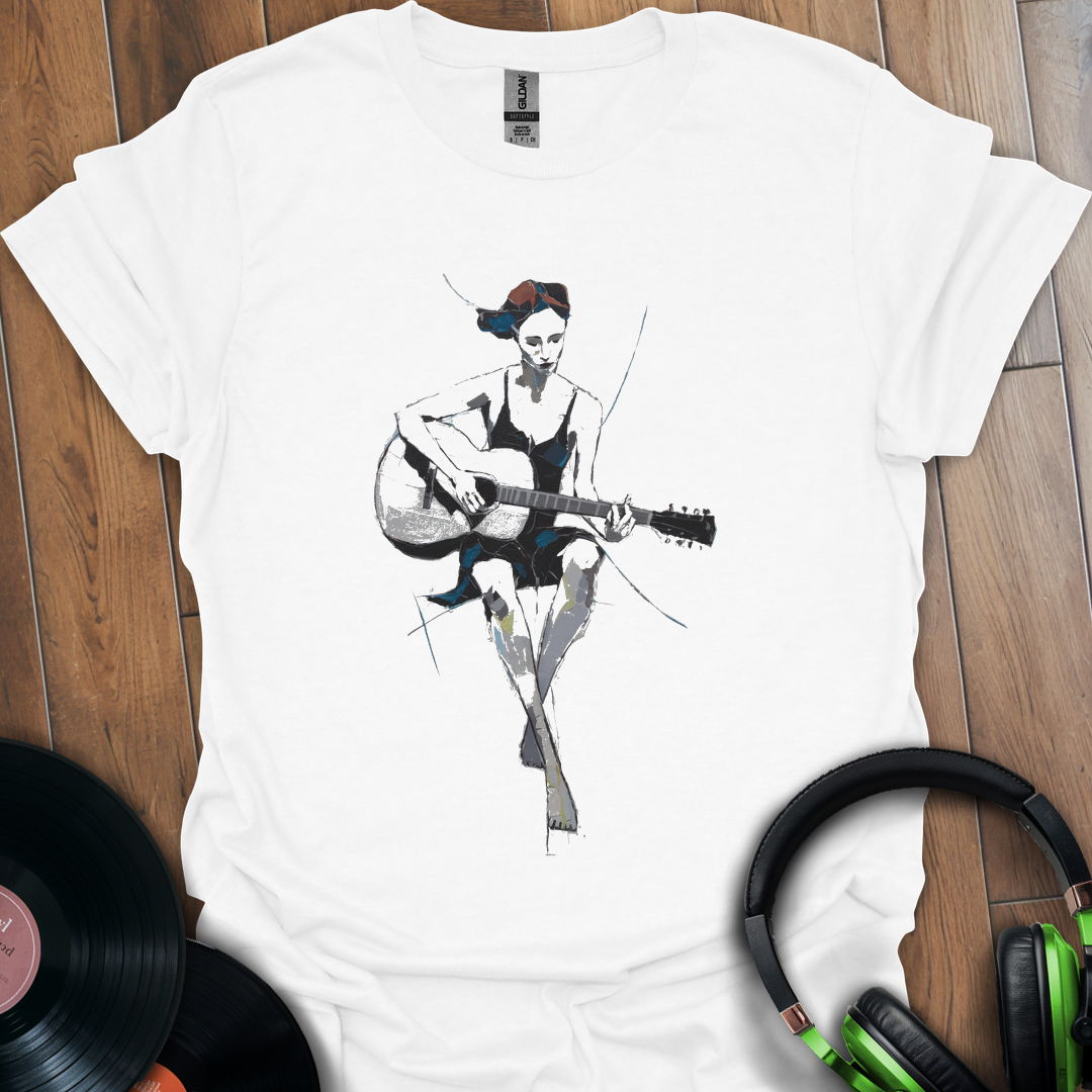 Strumming Serenity: Artistic Guitarist Tee